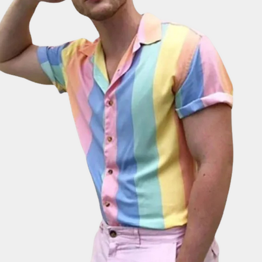 Chemise pour homme à rayures colorées 2