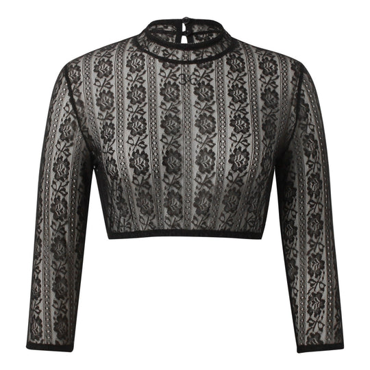 Chemisier Femme Dirndl Noir avec Dentelle 2