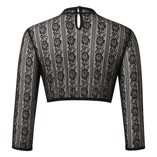 Chemisier Femme Dirndl Noir avec Dentelle 3