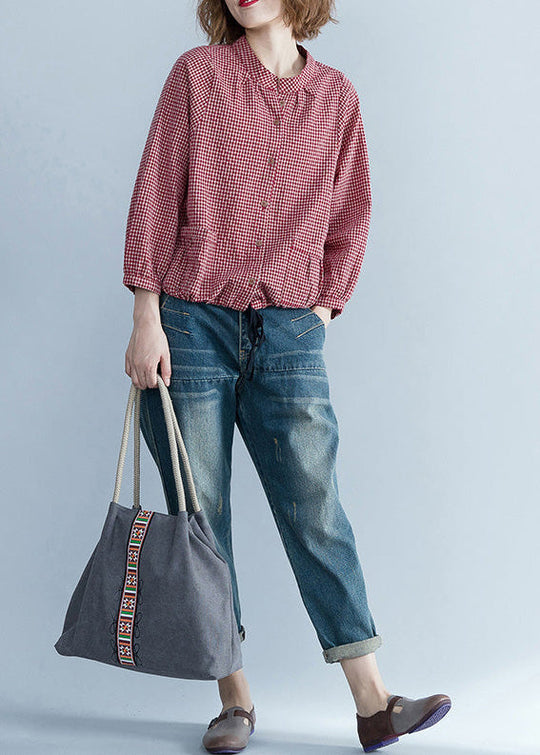 Chemisier Femme Tunique Longue à Carreaux 1