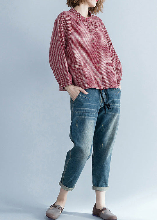 Chemisier Femme Tunique Longue à Carreaux 2