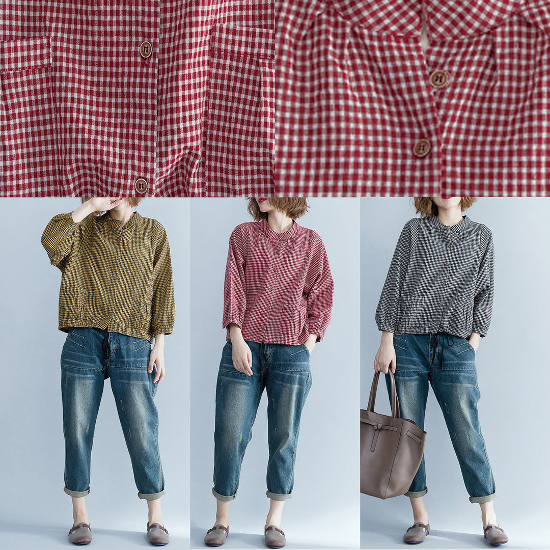 Chemisier Femme Tunique Longue à Carreaux 4