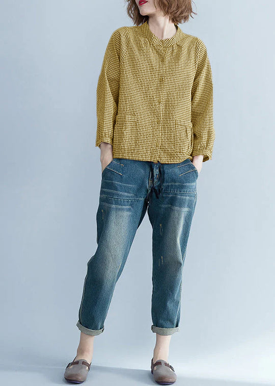 Chemisier Femme Tunique Longue à Carreaux 5