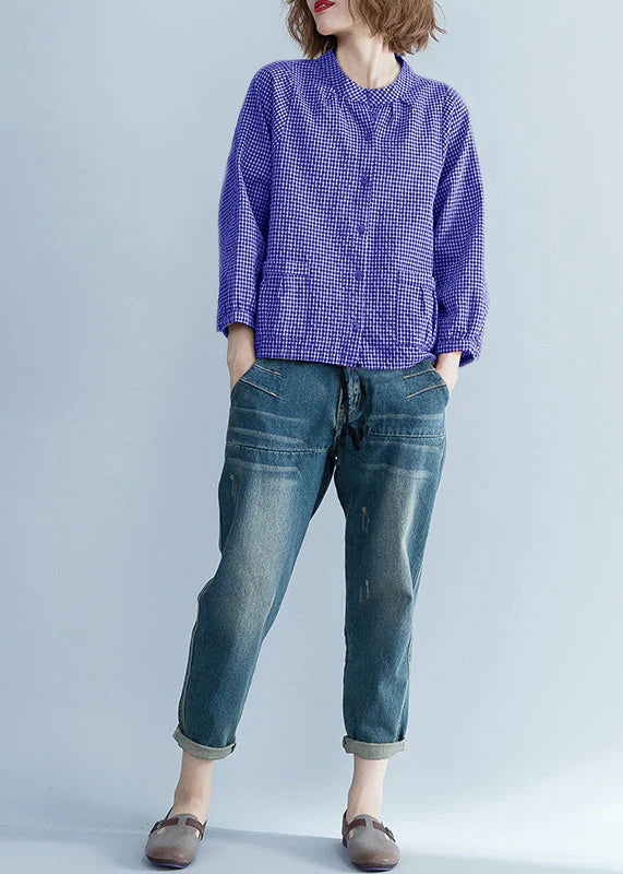 Chemisier Femme Tunique Longue à Carreaux 6