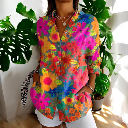 Chemisier Vintage Femme en Coton Élégant 11
