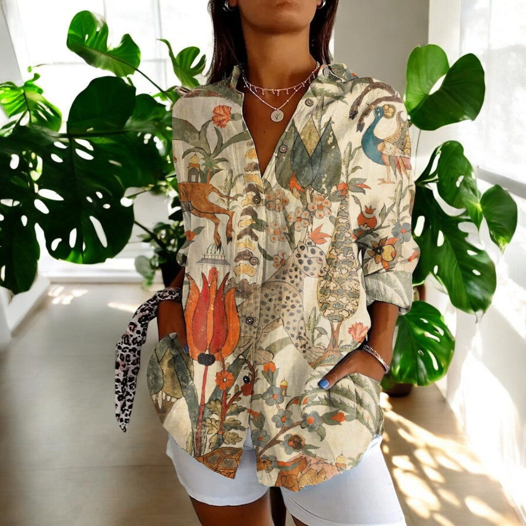 Chemisier Vintage Femme en Coton Élégant 2