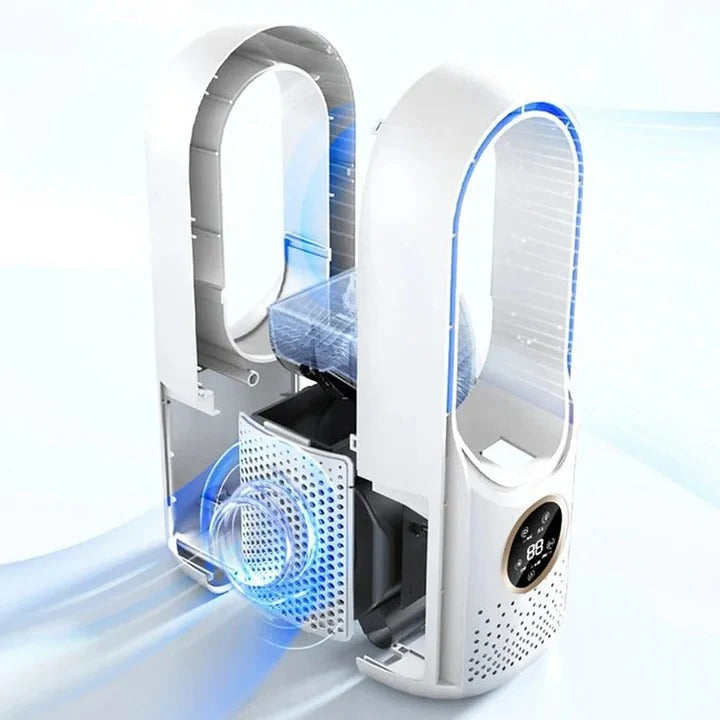 Climatiseur Mobile Silencieux Compact à Flux d'Air Sans Pales 4