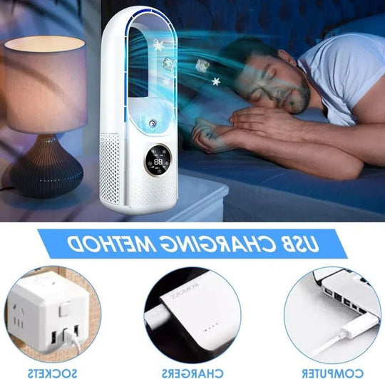Climatiseur Mobile Silencieux Compact à Flux d'Air Sans Pales 5