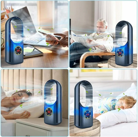 Climatiseur Mobile Silencieux Compact à Flux d'Air Sans Pales 6