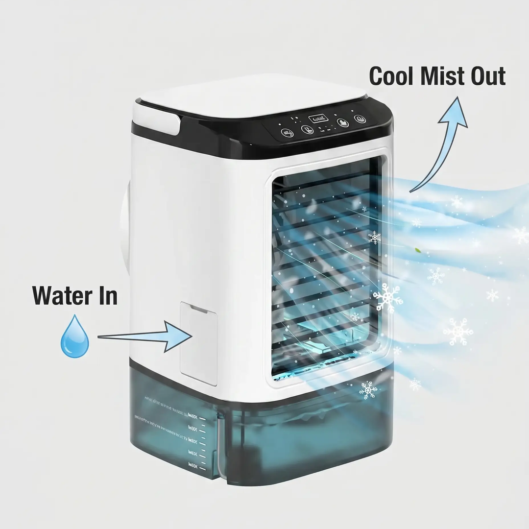 Climatiseur Mobile Silencieux à 3 Vitesses Ultrasonique Compact 5