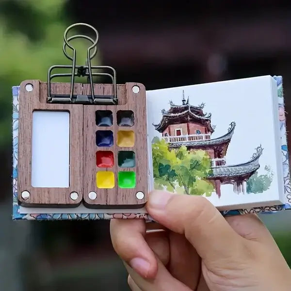 Coffret de Peinture Aquarelle Portable avec 24 Couleurs 7