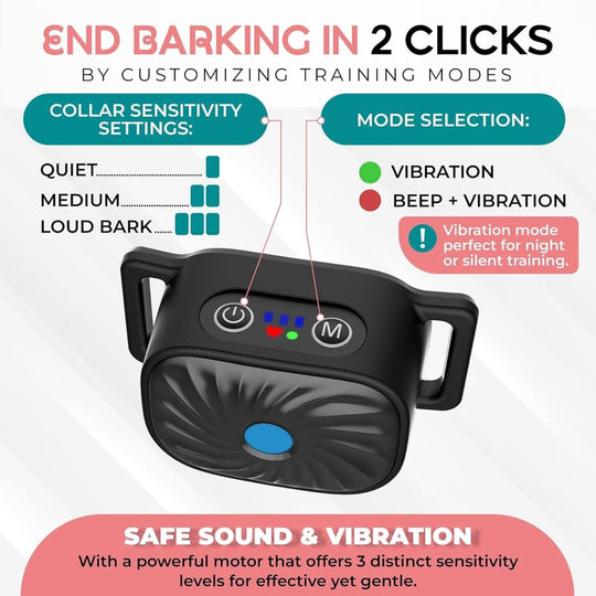 Collier Anti-Aboiement pour Petits Chiens avec Son et Vibration 5