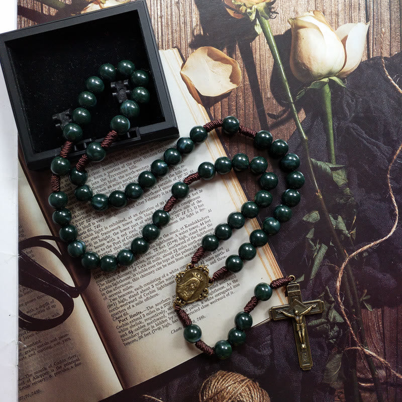 Collier Chapelet avec Pendentif Croix 0
