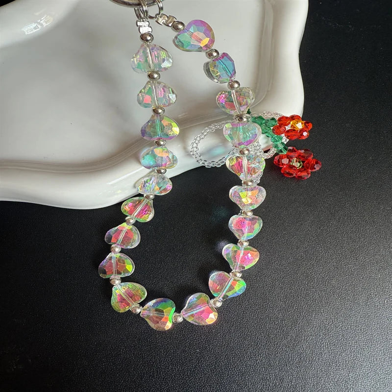Collier Femme Perles Cristal Cœur Raffiné 2