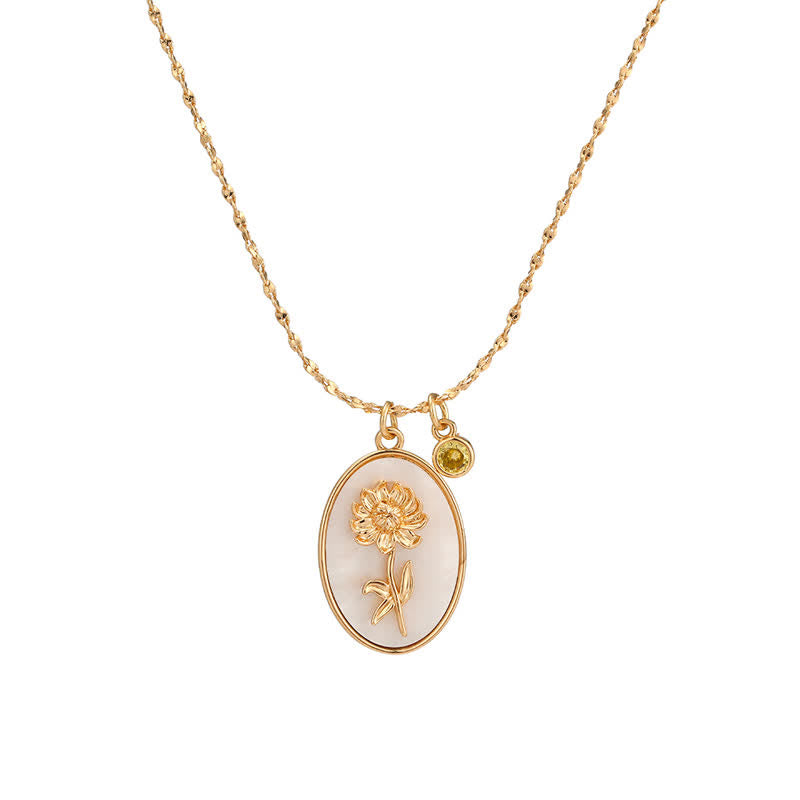 Collier Femme Pierre de Naissance et Fleur de Naissance 11
