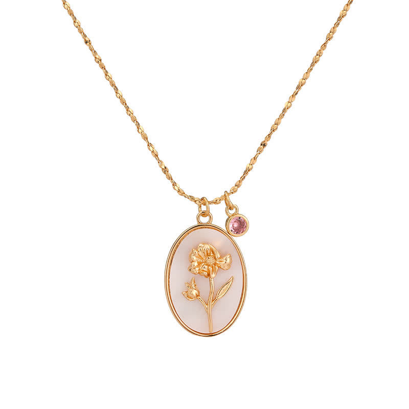 Collier Femme Pierre de Naissance et Fleur de Naissance 12