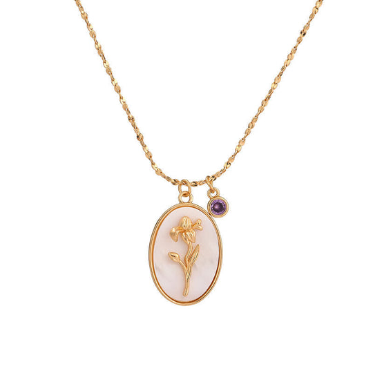 Collier Femme Pierre de Naissance et Fleur de Naissance 2