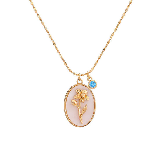 Collier Femme Pierre de Naissance et Fleur de Naissance 3