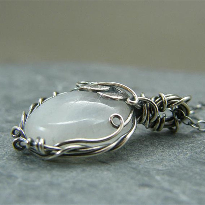 Collier Femme Rétro en Pierre de Lune Élégant 1