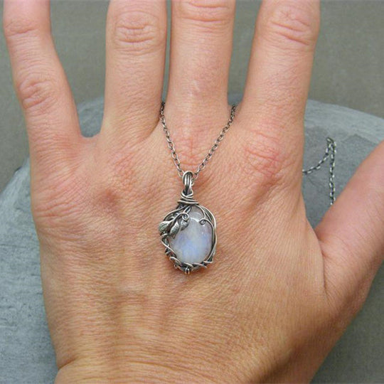 Collier Femme Rétro en Pierre de Lune Élégant 3