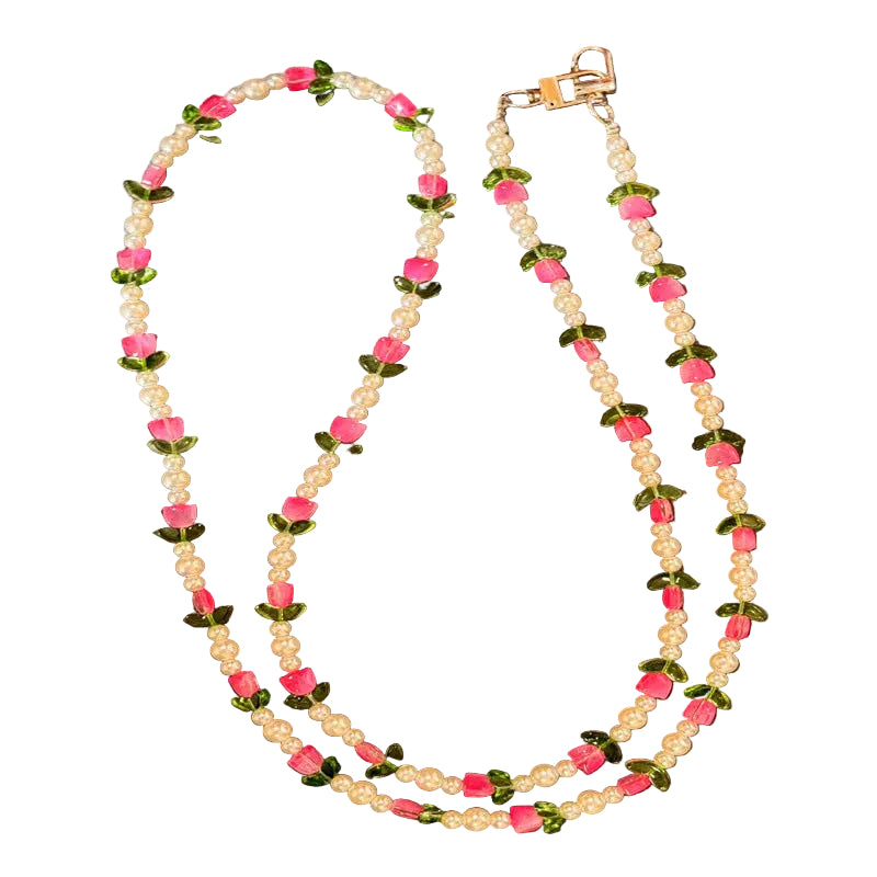 Collier Femme Style Perles Florales Raffiné 0