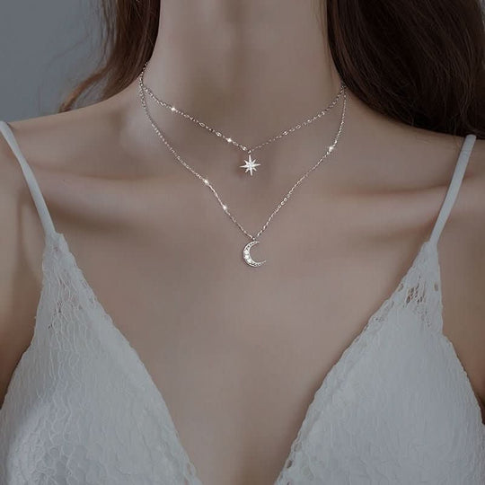 Collier Lune Double Élégant 0