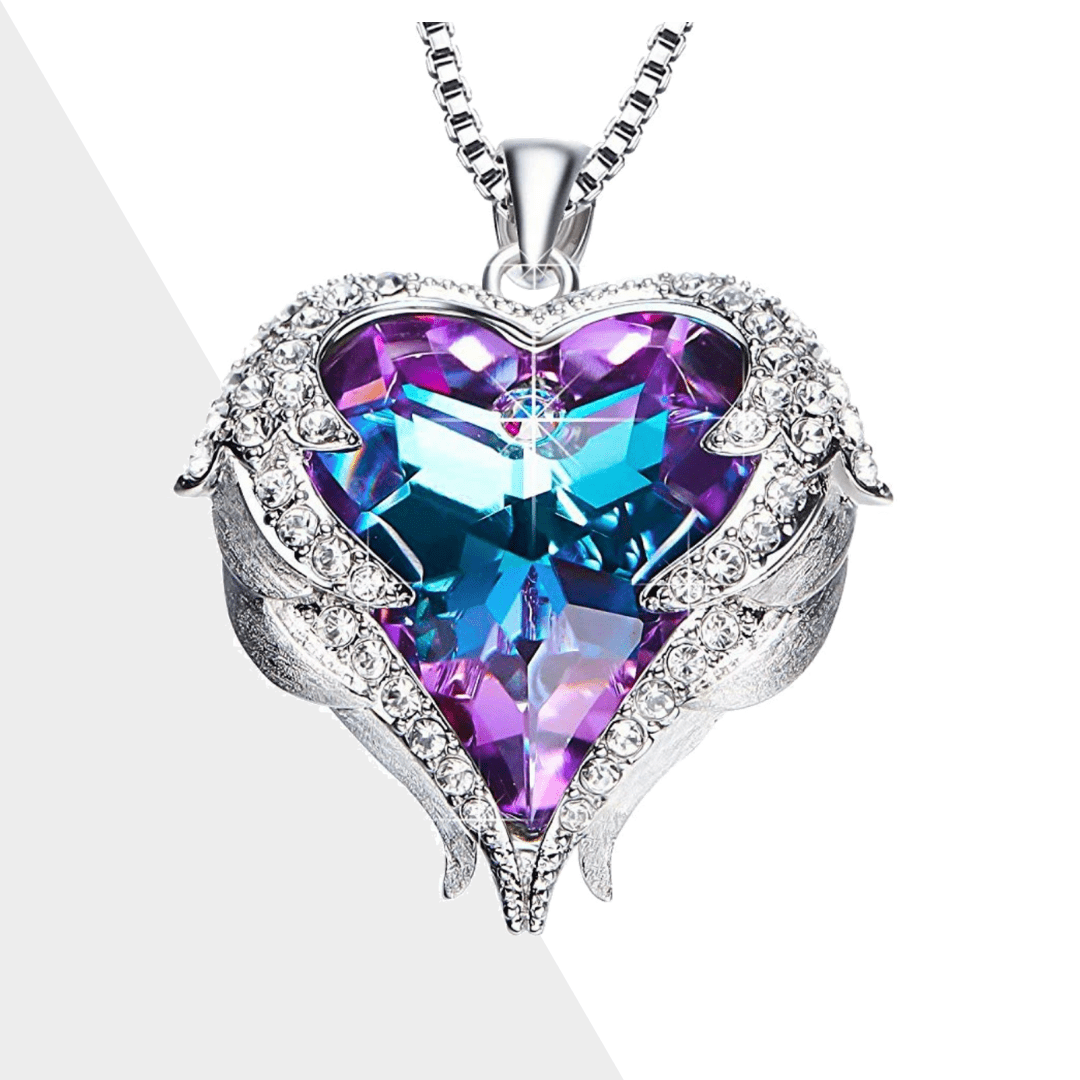 Collier Pendentif Cœur avec Ailes d'Ange 1