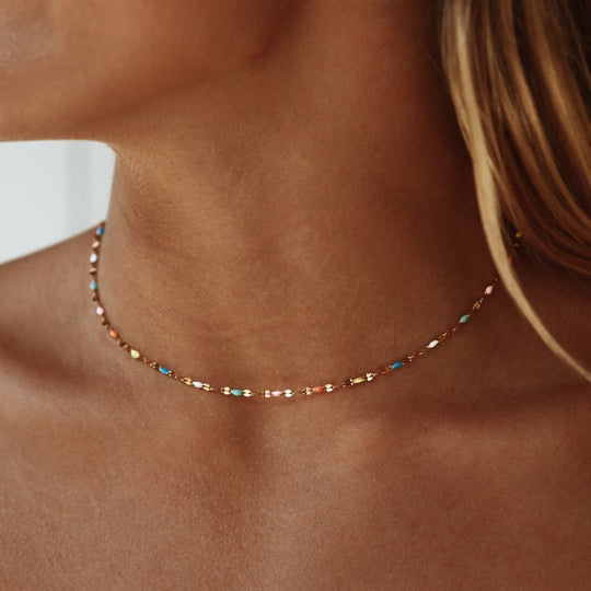 Collier Ras du Cou Coloré Tendance 0
