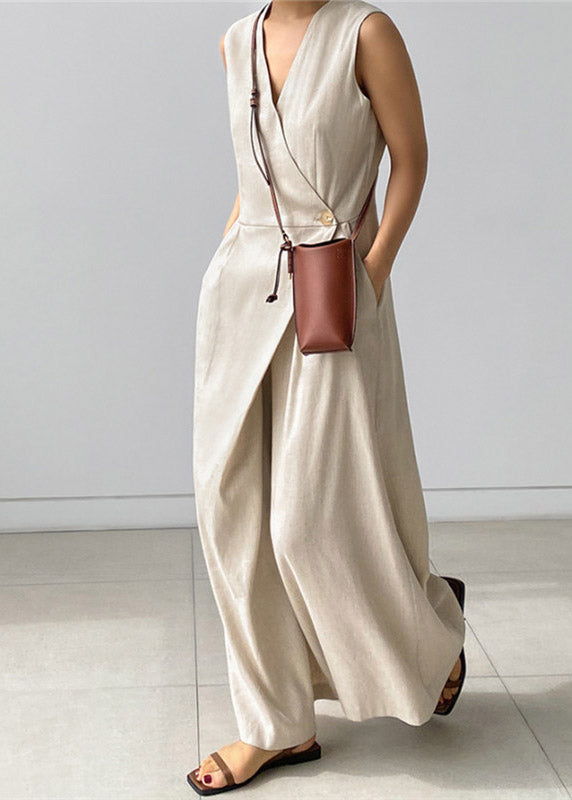 Combinaison-pantalon Femme Chic Col en V 2