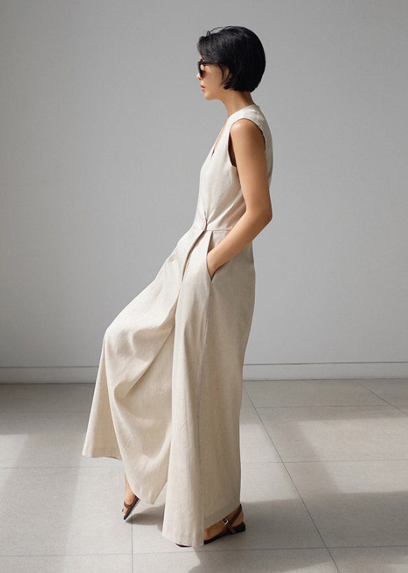 Combinaison-pantalon Femme Chic Col en V 3