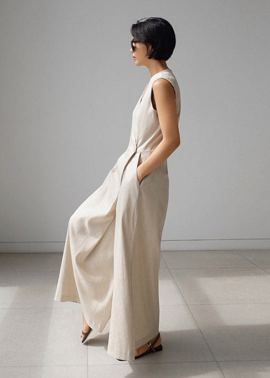 Combinaison-pantalon Femme Chic Col en V 3