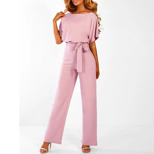 Combinaison Femme Chic Détail Lacé Polyester Coupe Ajustée Jambes Larges 6