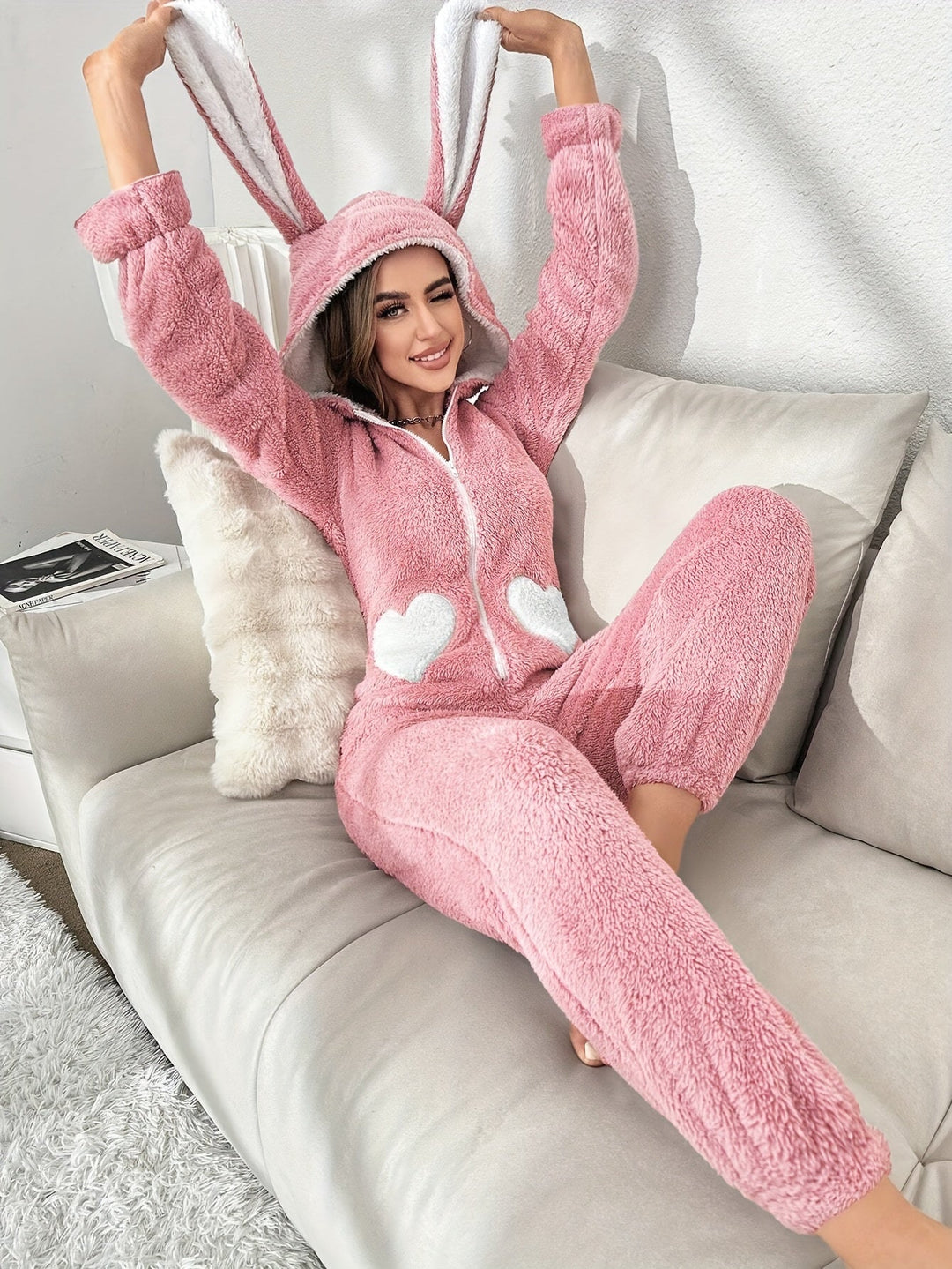 Combinaison Femme Hivernale À Capuche Avec Manches Longues 3
