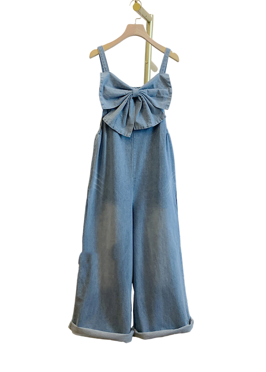 Combinaison Femme Jean Chic Avec Nœud Design Patchwork 0