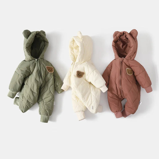 Combinaison d'Hiver à Capuche pour Bébé avec Motif Ours 1