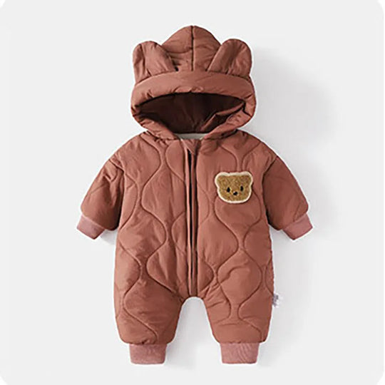 Combinaison d'Hiver à Capuche pour Bébé avec Motif Ours 7