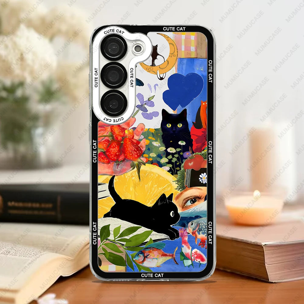 Coque de Téléphone Amusante Motif Chat Pour Samsung Galaxy 2