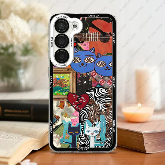 Coque de Téléphone Amusante Motif Chat Pour Samsung Galaxy 5