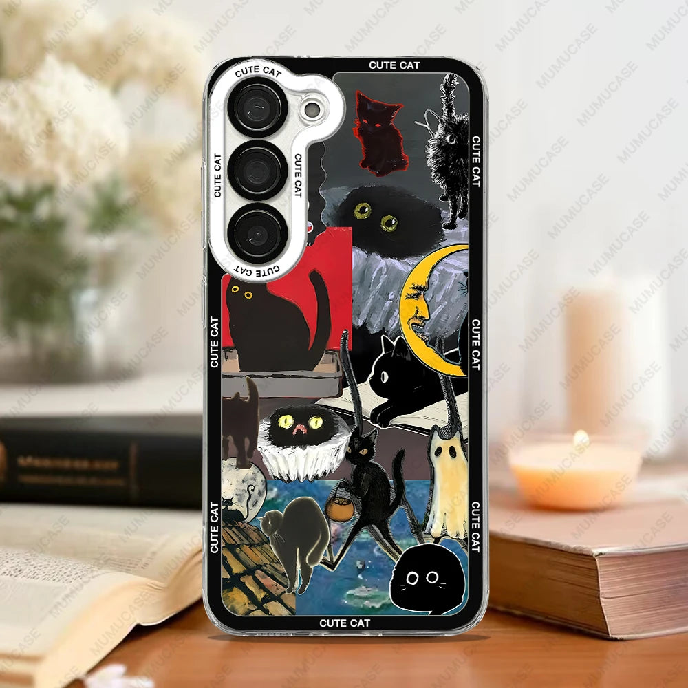 Coque de Téléphone Amusante Motif Chat Pour Samsung Galaxy 6