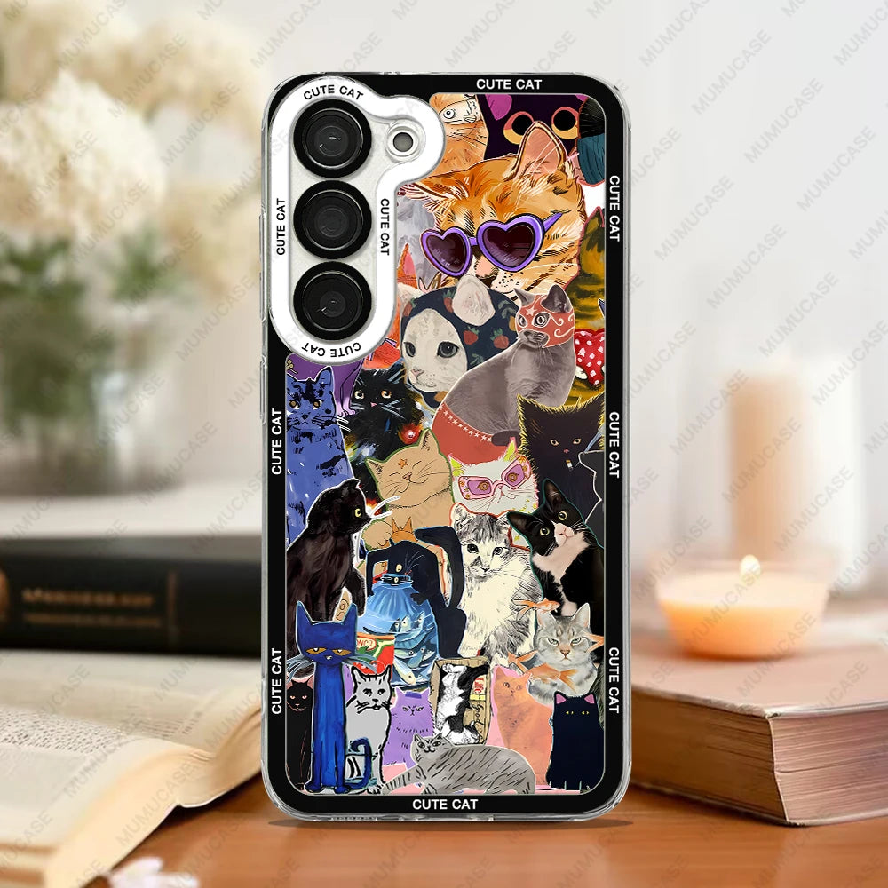 Coque de Téléphone Amusante Motif Chat Pour Samsung Galaxy 7