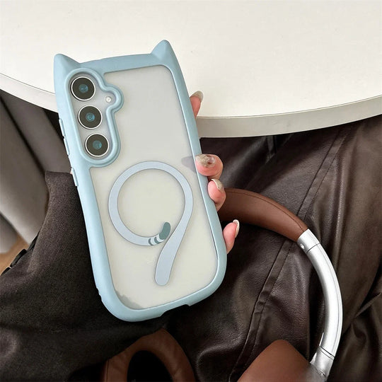 Coque de Téléphone Amusante avec Oreilles de Chat pour Samsung S25 Plus 1