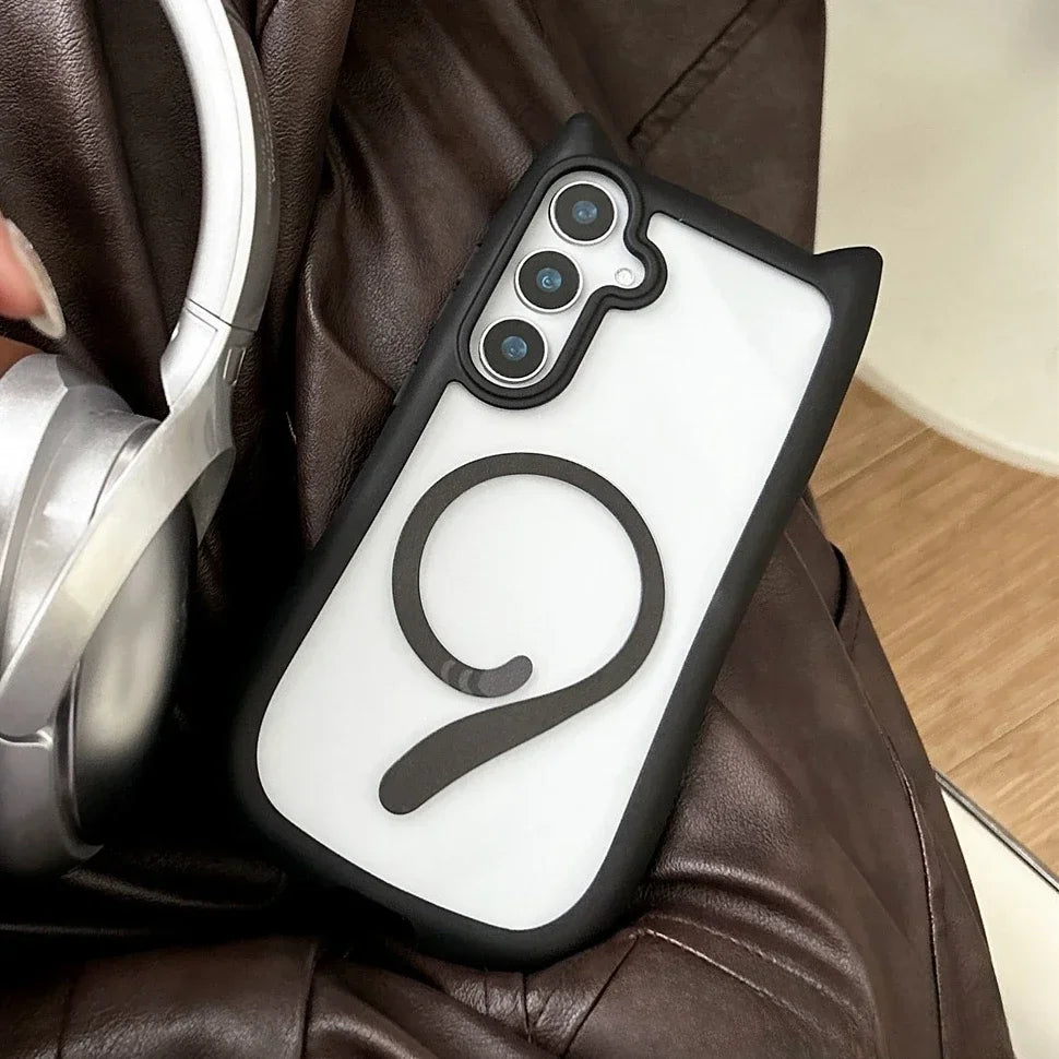 Coque de Téléphone Amusante avec Oreilles de Chat pour Samsung S25 Plus 8