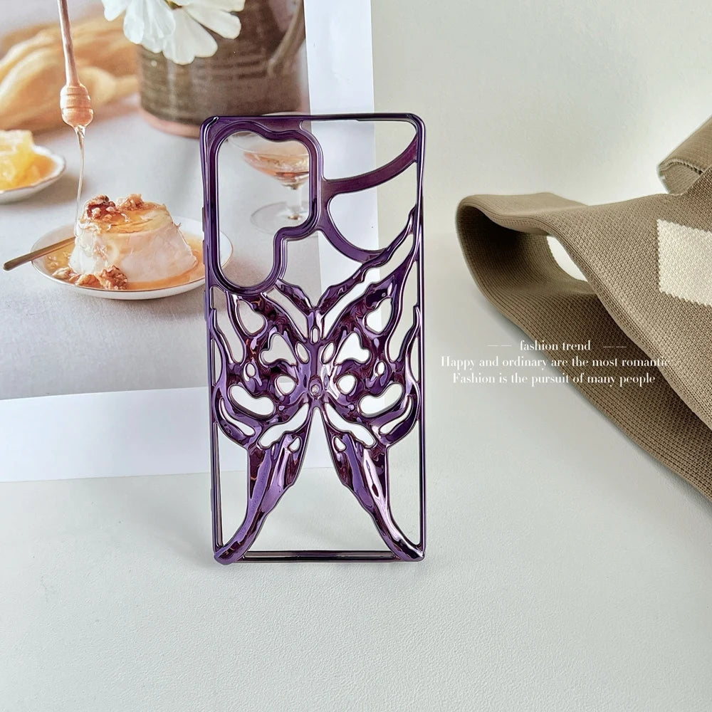 Coque de Téléphone Design Papillon 3D Pour Samsung Galaxy S24 et S25 Ultra 9