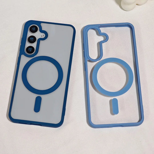 Coque de Téléphone Magnétique Ultra Transparente Compatible Samsung S26 S25 S24 S23 S22 2
