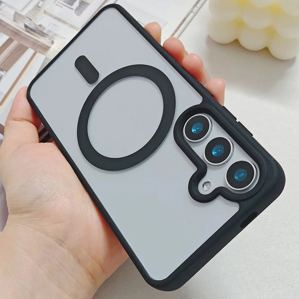 Coque de Téléphone Magnétique Ultra Transparente Compatible Samsung S26 S25 S24 S23 S22 9