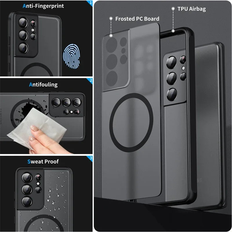 Coque de Téléphone Magnétique pour Samsung Galaxy S25 S24 Ultra Moderne et Pratique 3