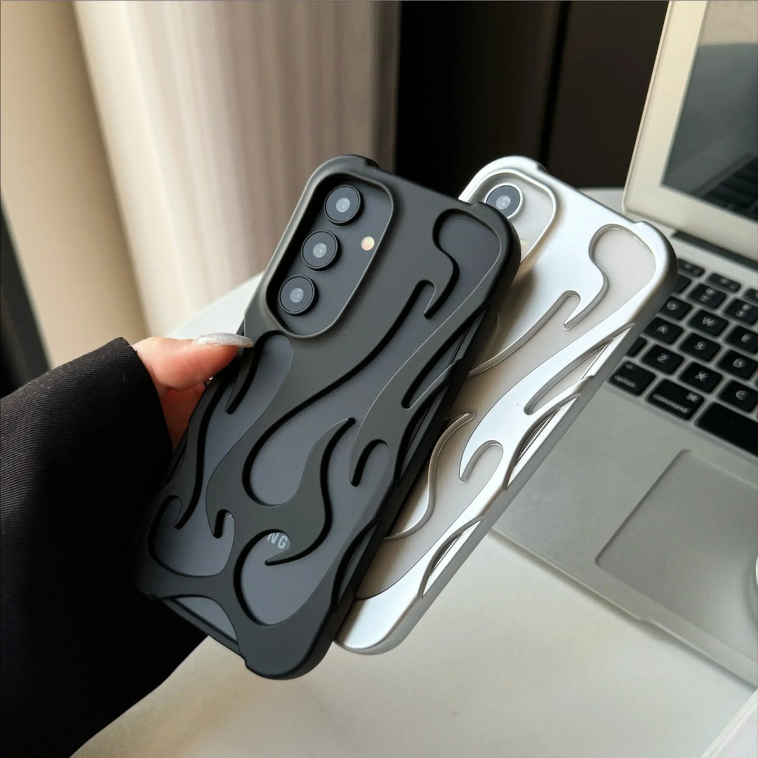 Coque de Téléphone Motif Flamme 3D pour Samsung Galaxy Moderne et Antichoc 1