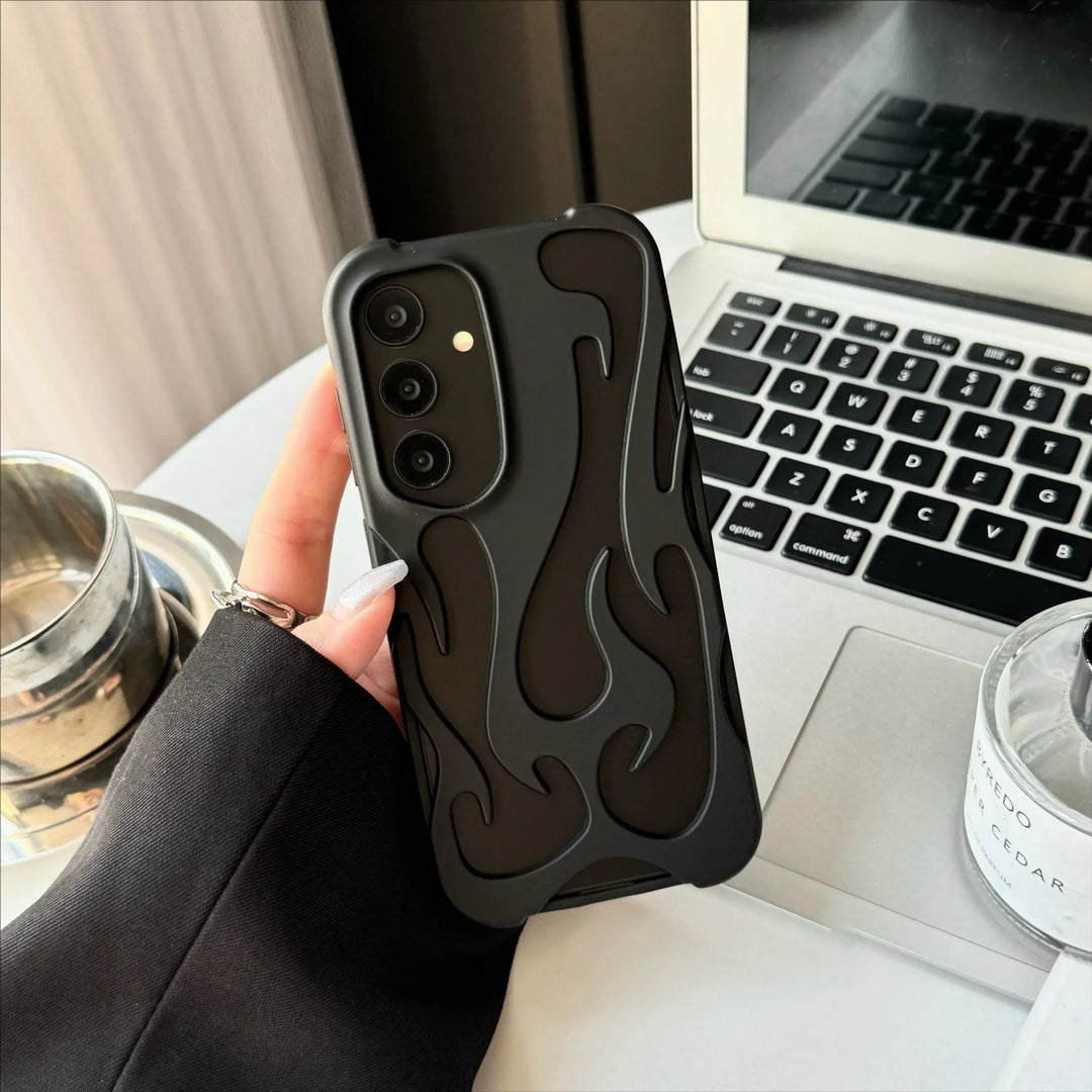 Coque de Téléphone Motif Flamme 3D pour Samsung Galaxy Moderne et Antichoc 8