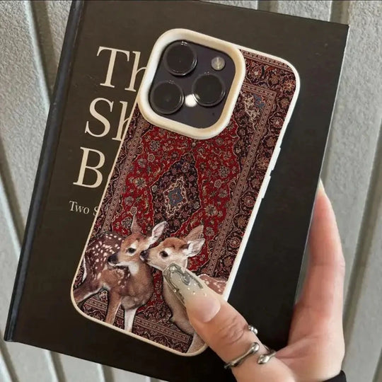 Coque de Téléphone Vintage Cerf Floral pour Femmes 13
