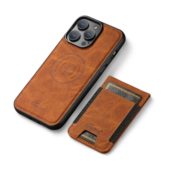 Coque de téléphone avec support et porte-cartes en cuir